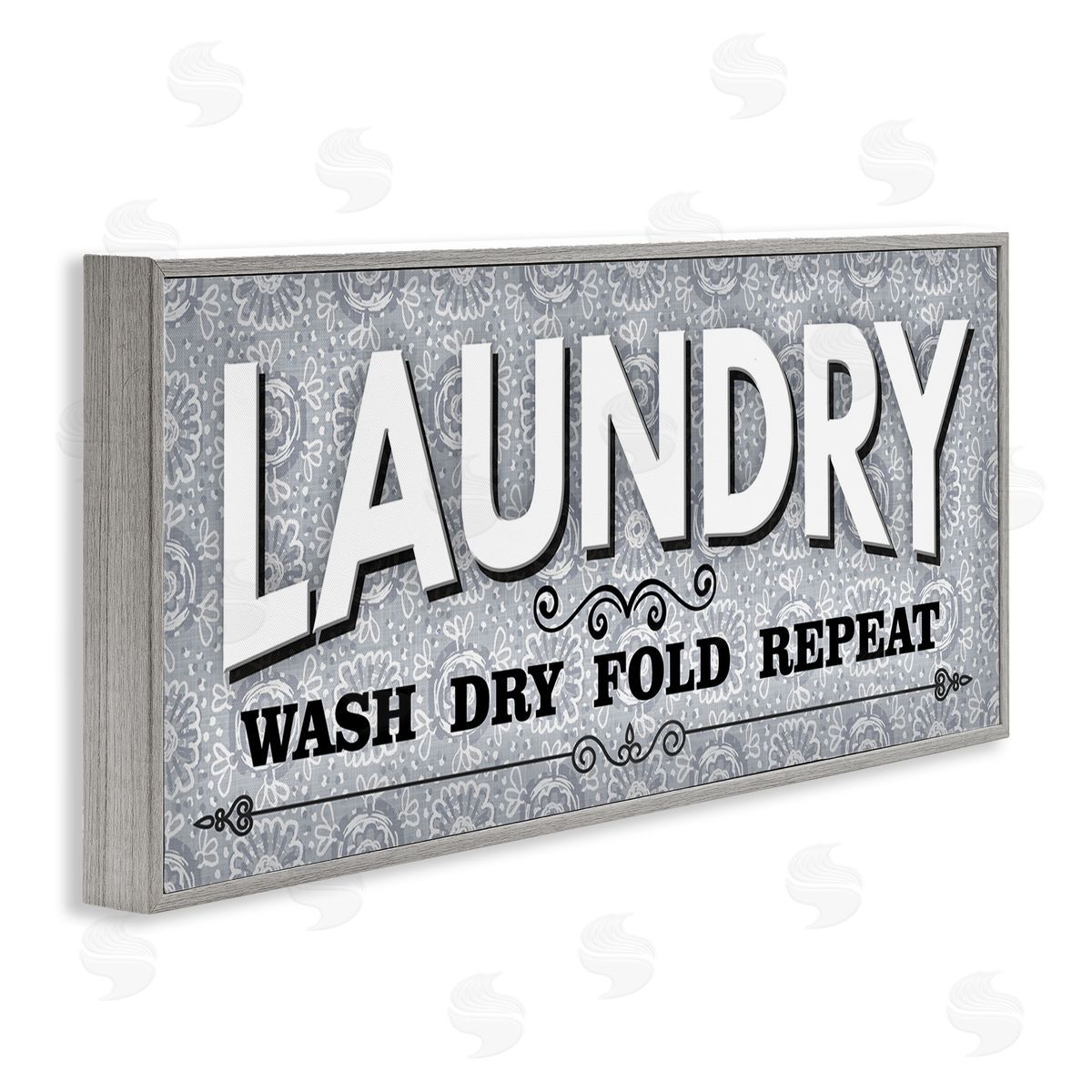 Antique Laundry Rules Grey Frame Print Wall Art, Home Decor by Conrad Knutsen
