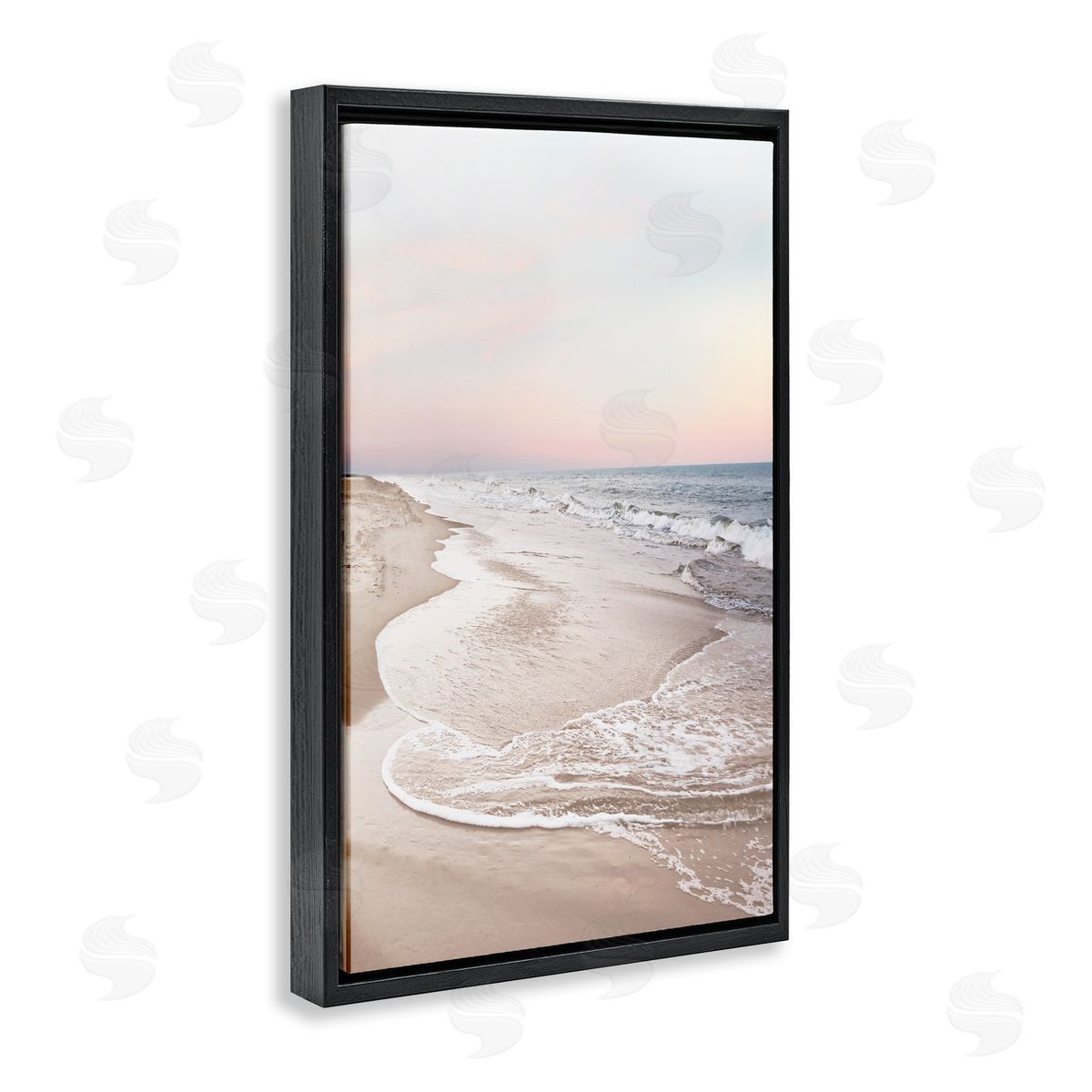Beautiful Beach Oasis Black Floating Frame Canvas Wall Art, Home Decor by Natalie Carpentieri