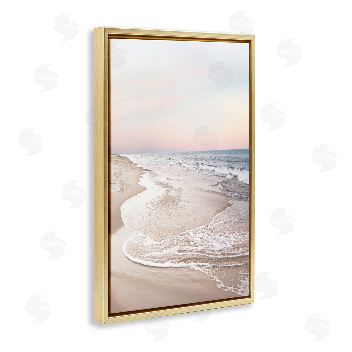 Beautiful Beach Oasis Gold Floating Frame Canvas Wall Art, Home Decor by Natalie Carpentieri