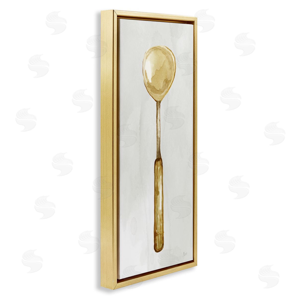 Rustic Kitchen Utensil Gold Floating Frame Canvas Wall Art, Home Decor by Nan