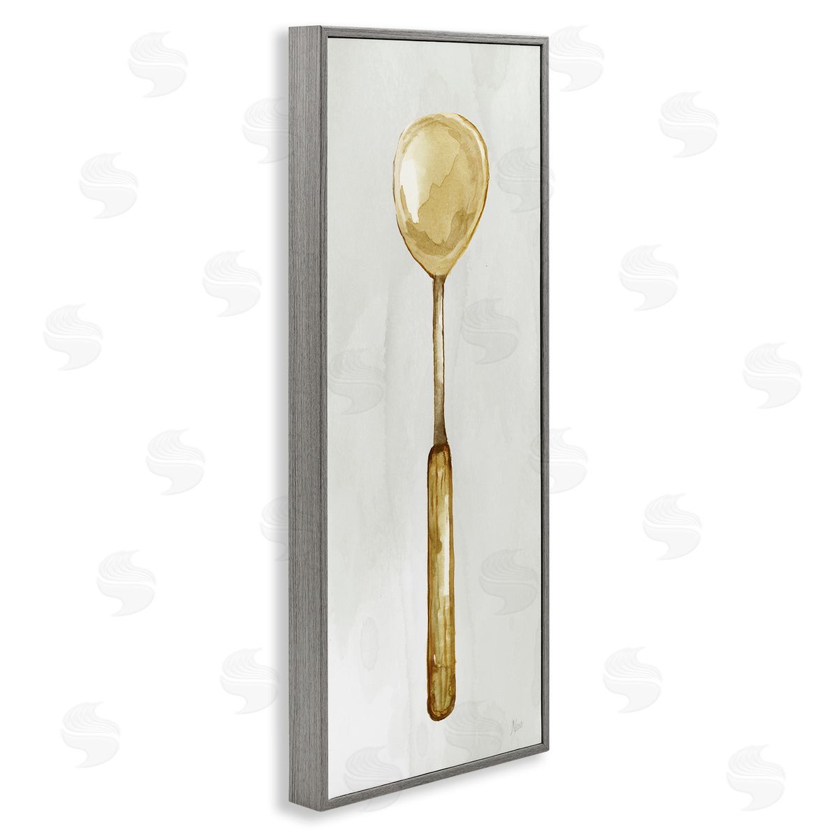 Rustic Kitchen Utensil Grey Frame Print Wall Art, Home Decor by Nan