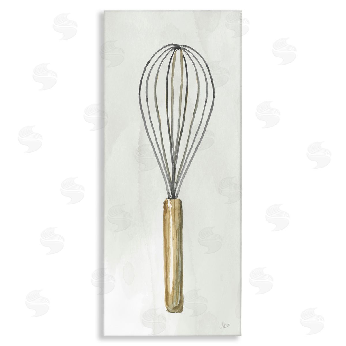 Rustic Kitchen Whisk Canvas Wall Art, Home Decor by Nan
