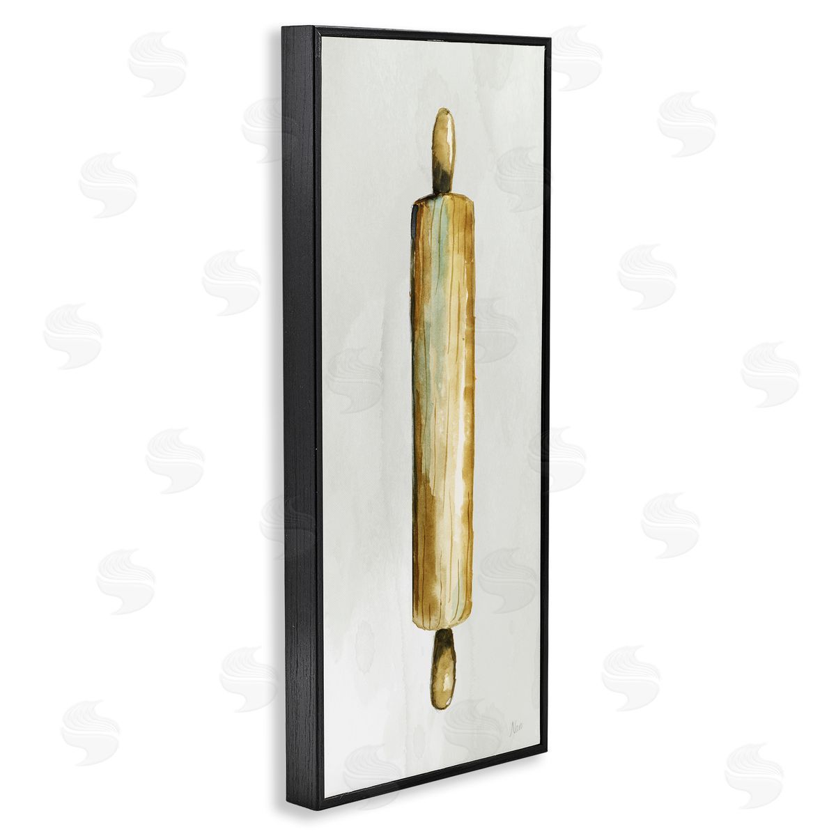 Rustic Rolling Pin Black Frame Print Wall Art, Home Decor by Nan