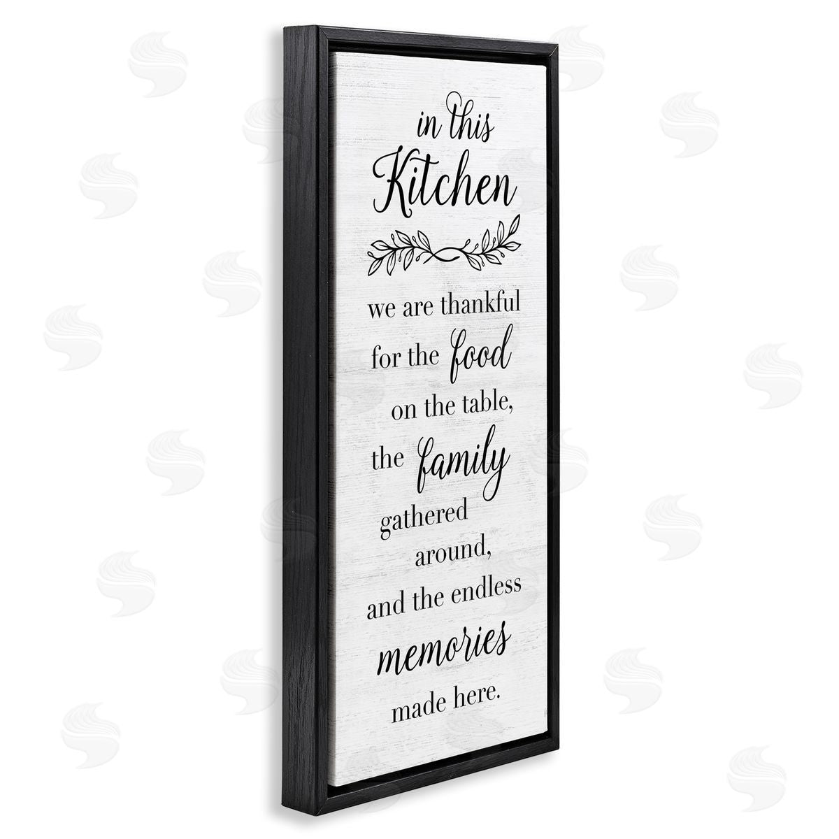 Kitchen Family Gratitude Black Floating Frame Canvas Wall Art, Home Decor by Natalie Carpentieri