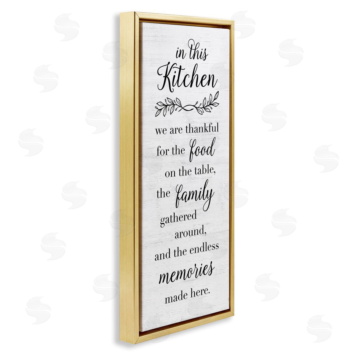 Kitchen Family Gratitude Gold Floating Frame Canvas Wall Art, Home Decor by Natalie Carpentieri