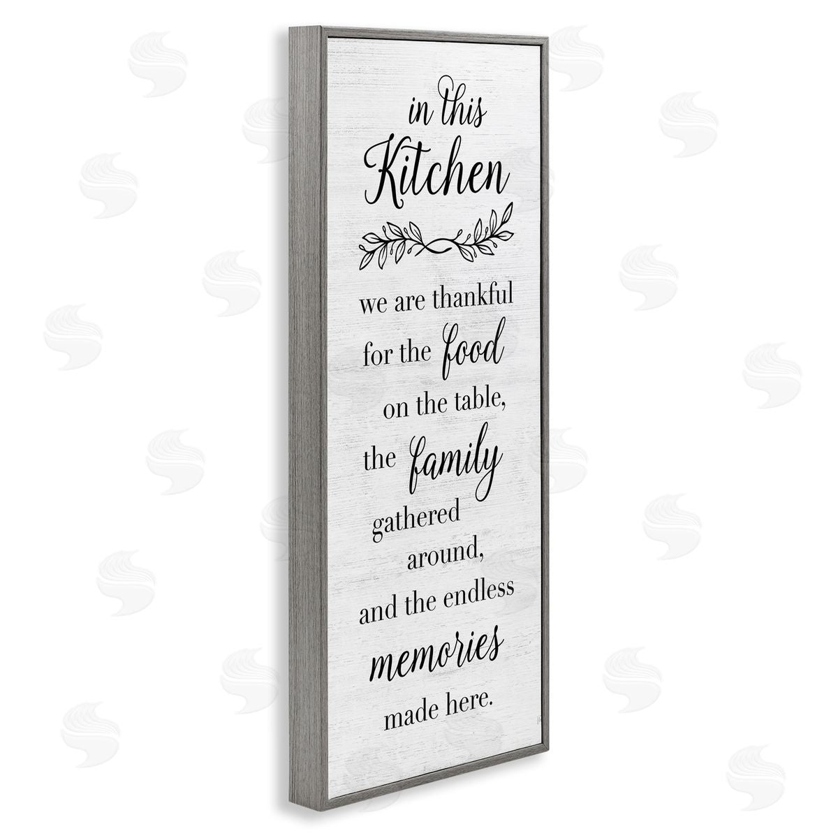Kitchen Family Gratitude Grey Frame Print Wall Art, Home Decor by Natalie Carpentieri