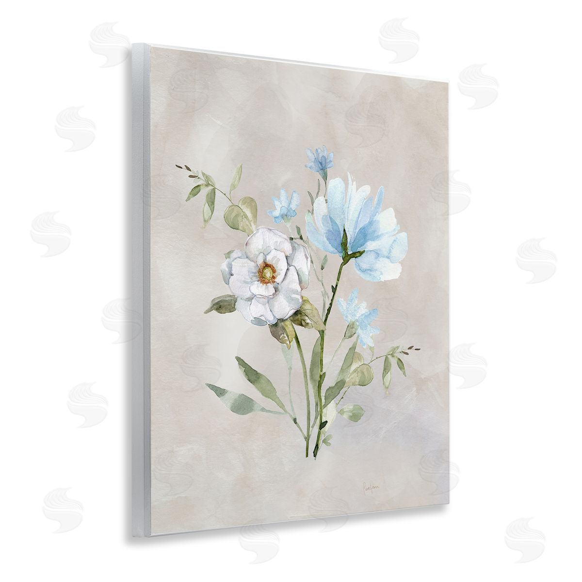 Blue & White Herbs Wood Plaque Wall Art, Home Decor by Livi Finn