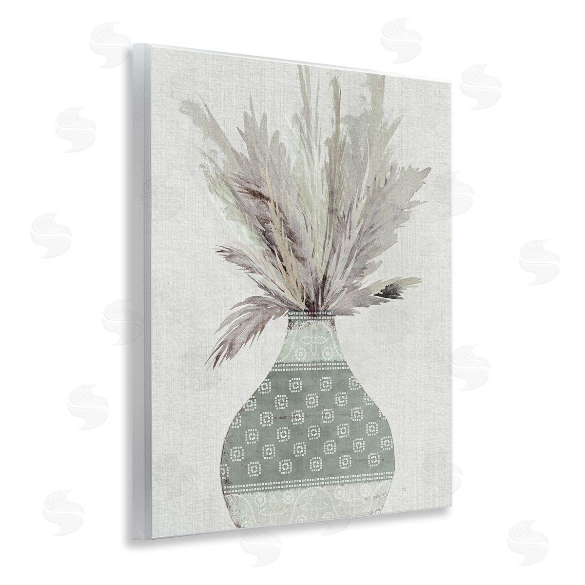 Boho Wheat in Vase Wood Plaque Wall Art, Home Decor by Susan Jill