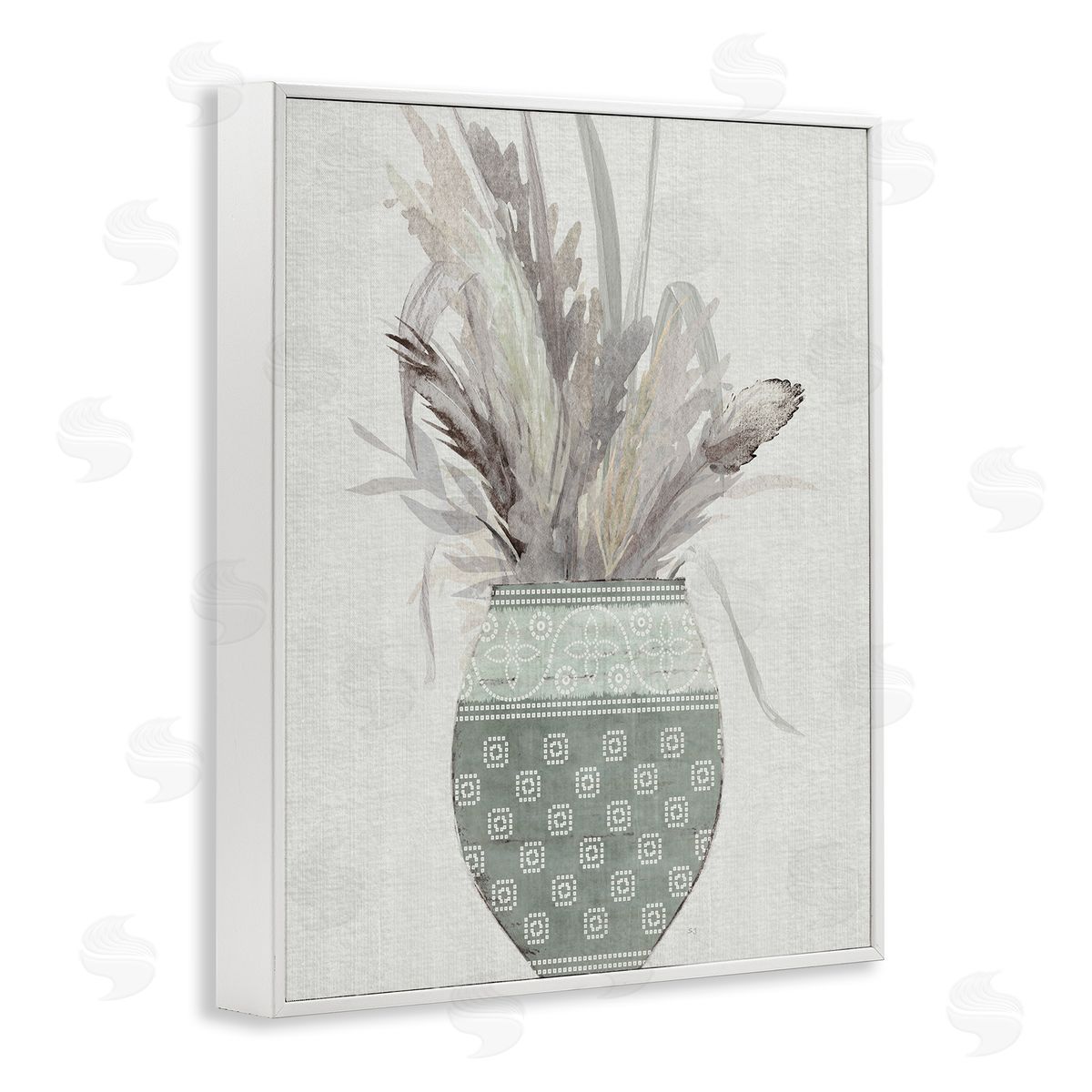 Natural Wheat Bouquet White Frame Print Wall Art, Home Decor by Susan Jill