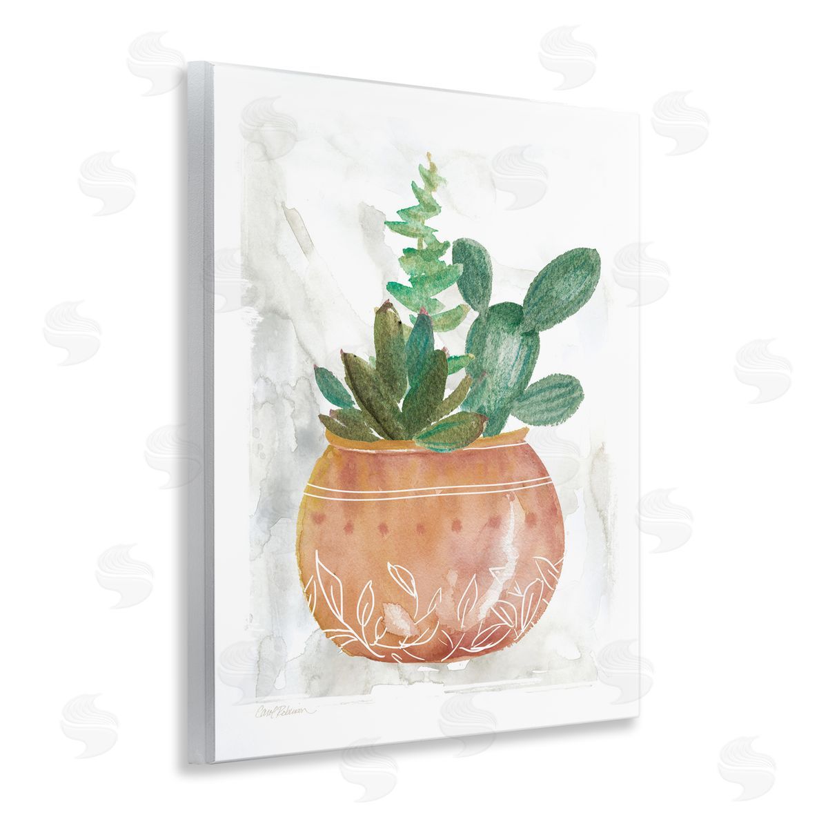 Succulent Planter Vase Wood Plaque Wall Art, Home Decor by Carol Robinson