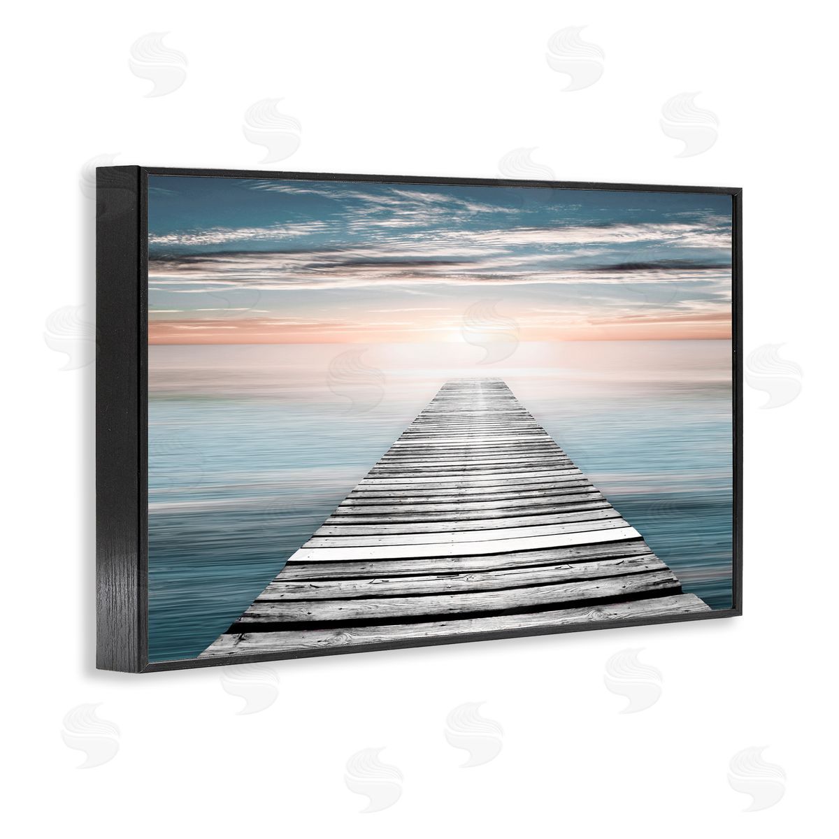 Sunlit Dock Planks Black Frame Print Wall Art, Home Decor by Natalie Carpentieri