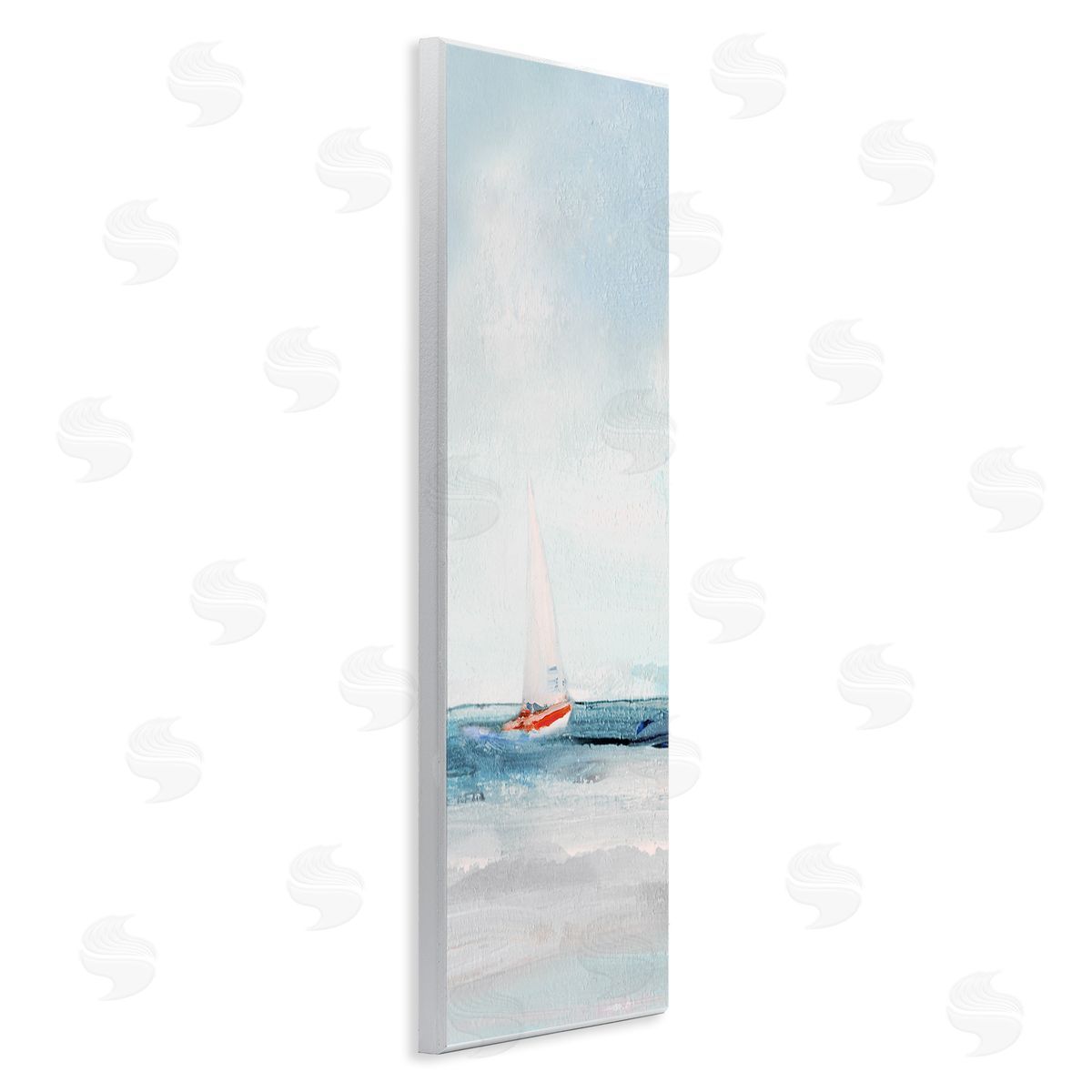 Sailboat in Distance Wood Plaque Wall Art, Home Decor by Sally Swatland