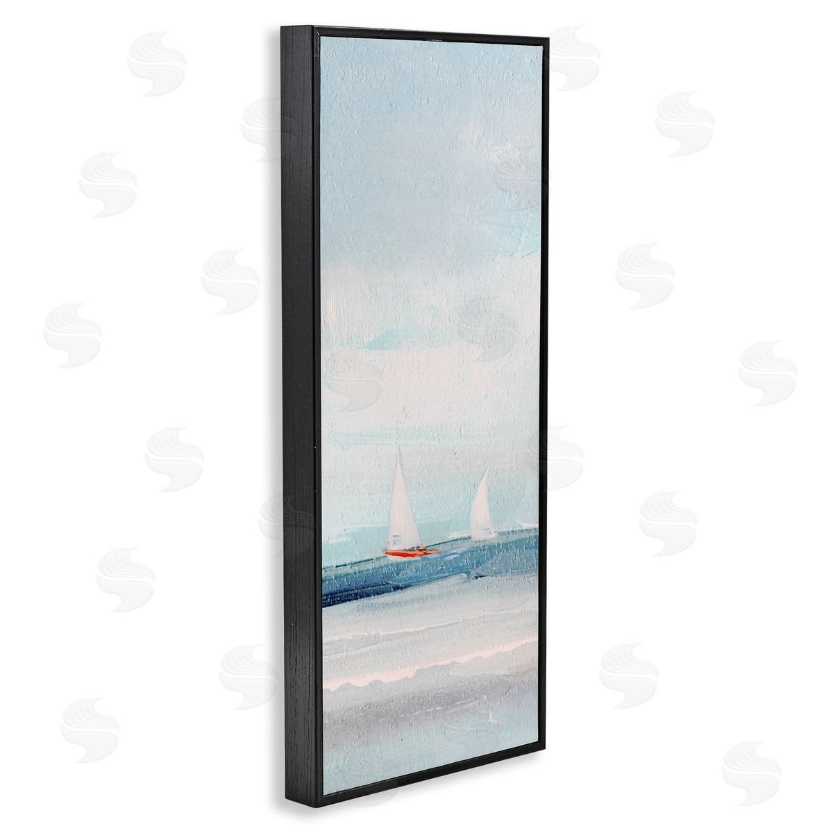 Sailboat Pair Floating Black Frame Print Wall Art, Home Decor by Sally Swatland