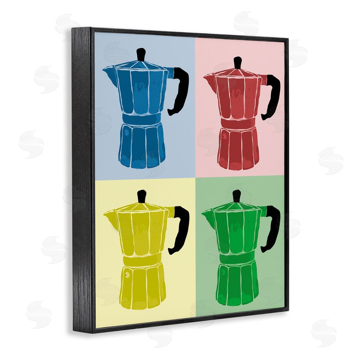 Coffee Espresso Pop Style Black Frame Print Wall Art, Home Decor by Daniela Santiago