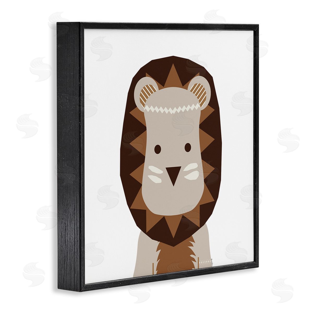 Neutral Tone Lion Black Frame Print Wall Art, Home Decor by Daniela Santiago