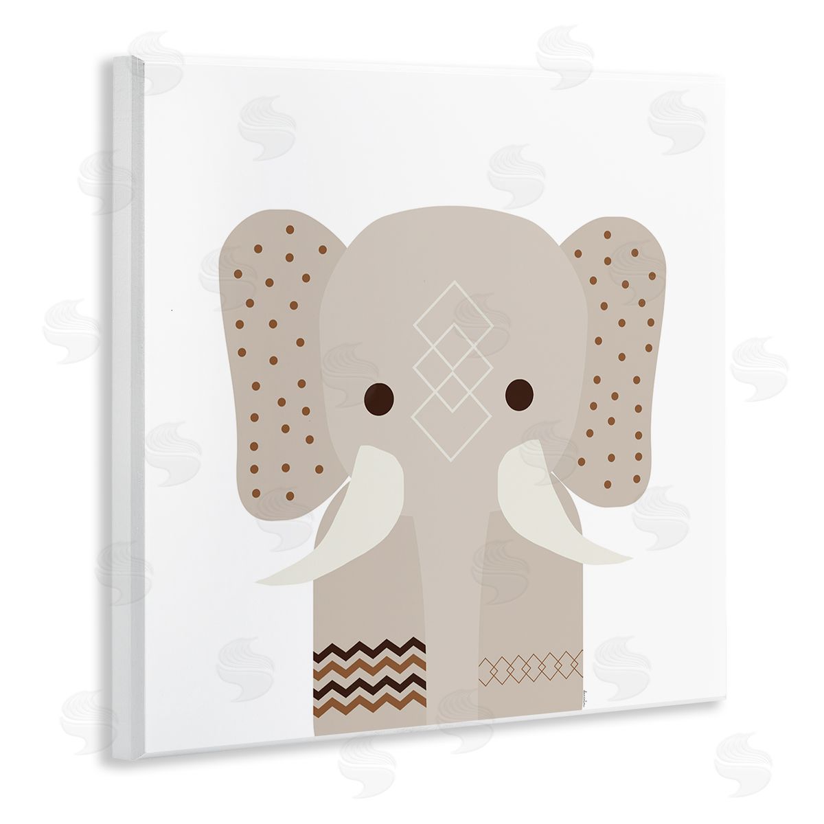 Neutral Tone Elephant Wood Plaque Wall Art, Home Decor by Daniela Santiago