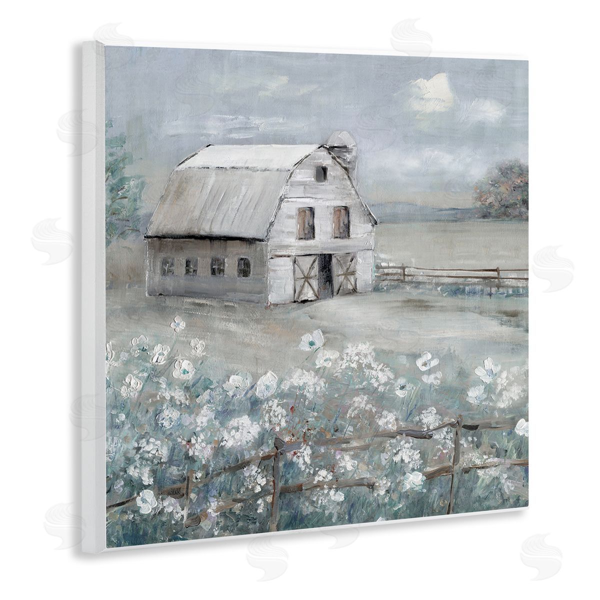 Traditional Barn & Meadow Wood Plaque Wall Art, Home Decor by Sally Swatland
