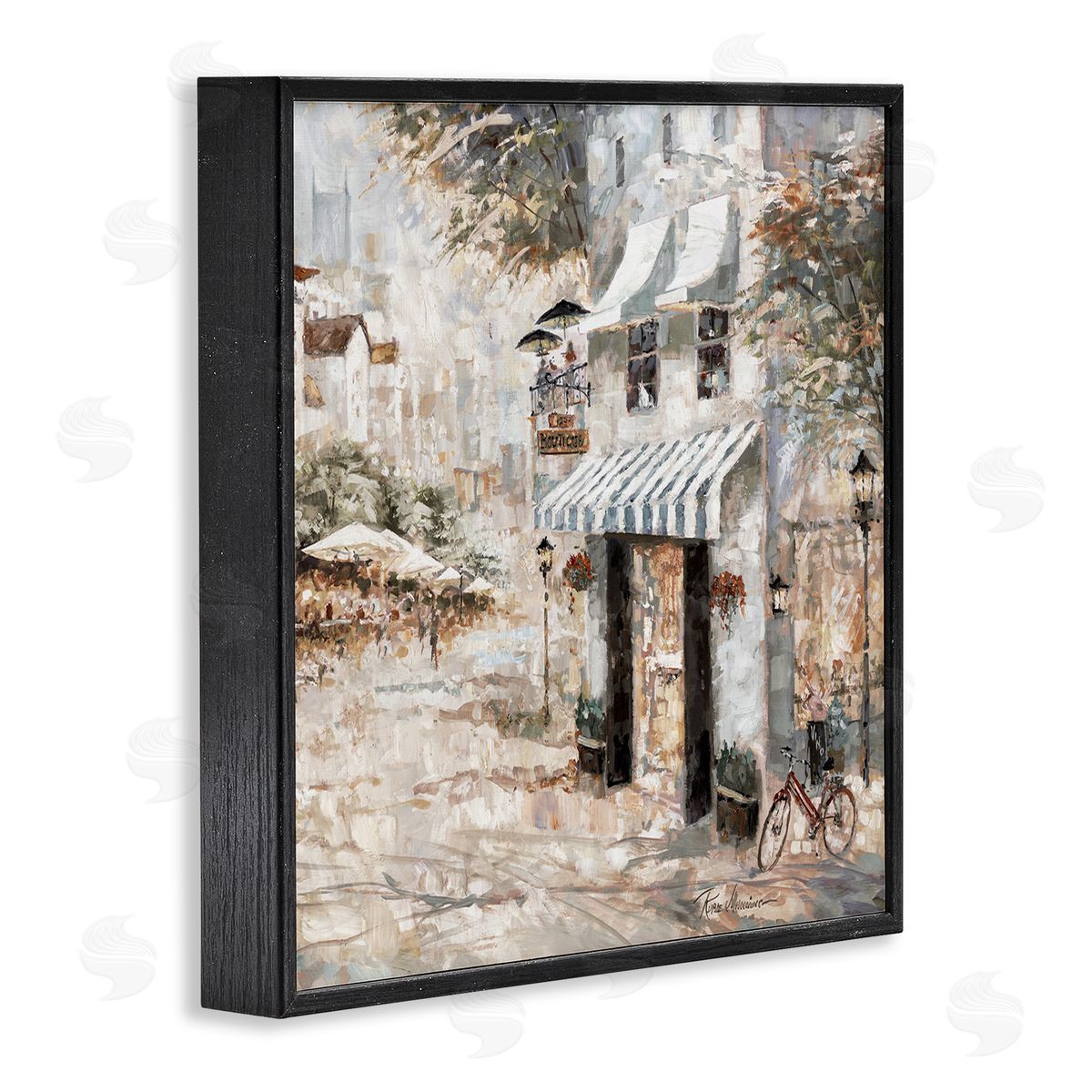 City Bistro Shopfront Black Frame Print Wall Art, Home Decor by Ruane Manning
