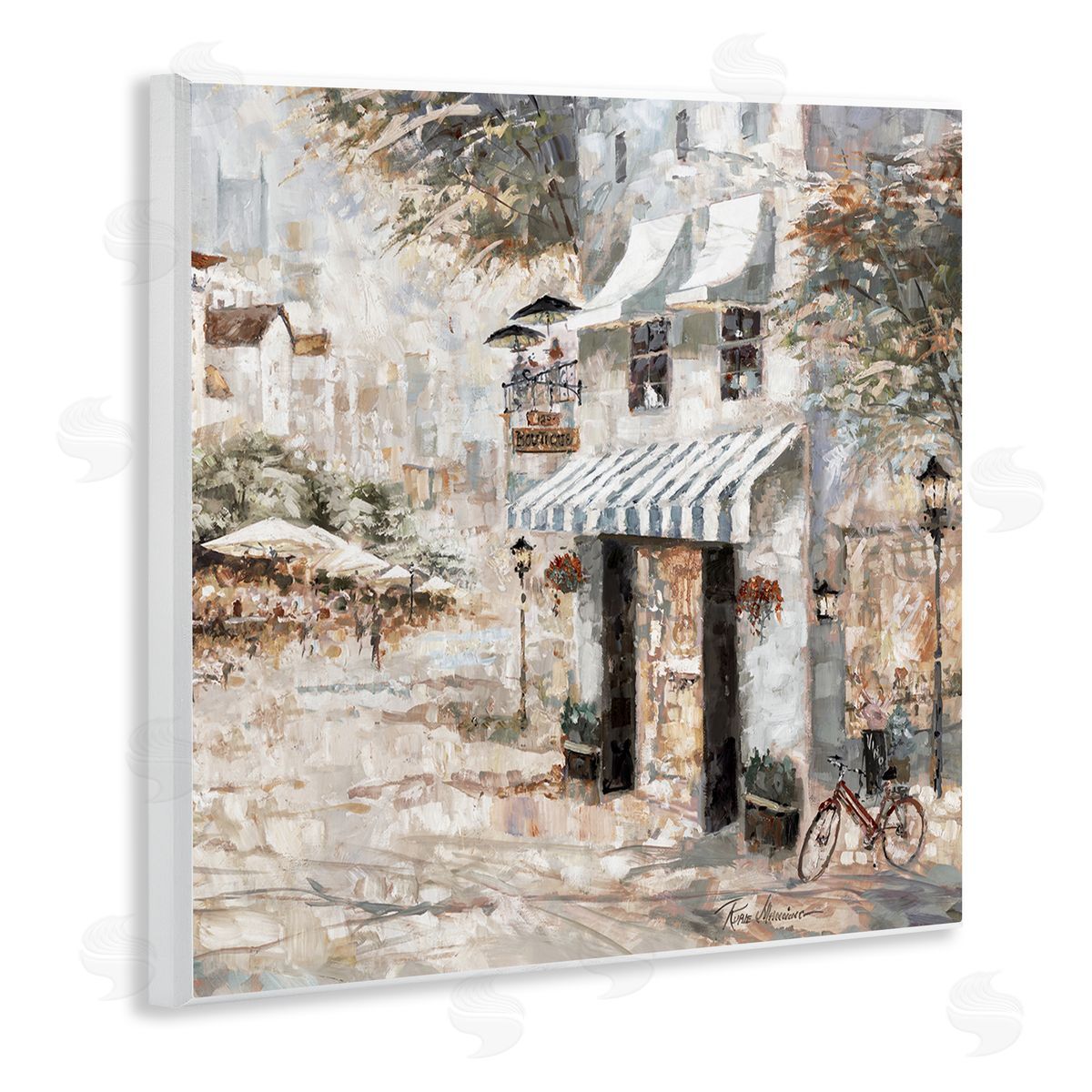 City Bistro Shopfront Wood Plaque Wall Art, Home Decor by Ruane Manning
