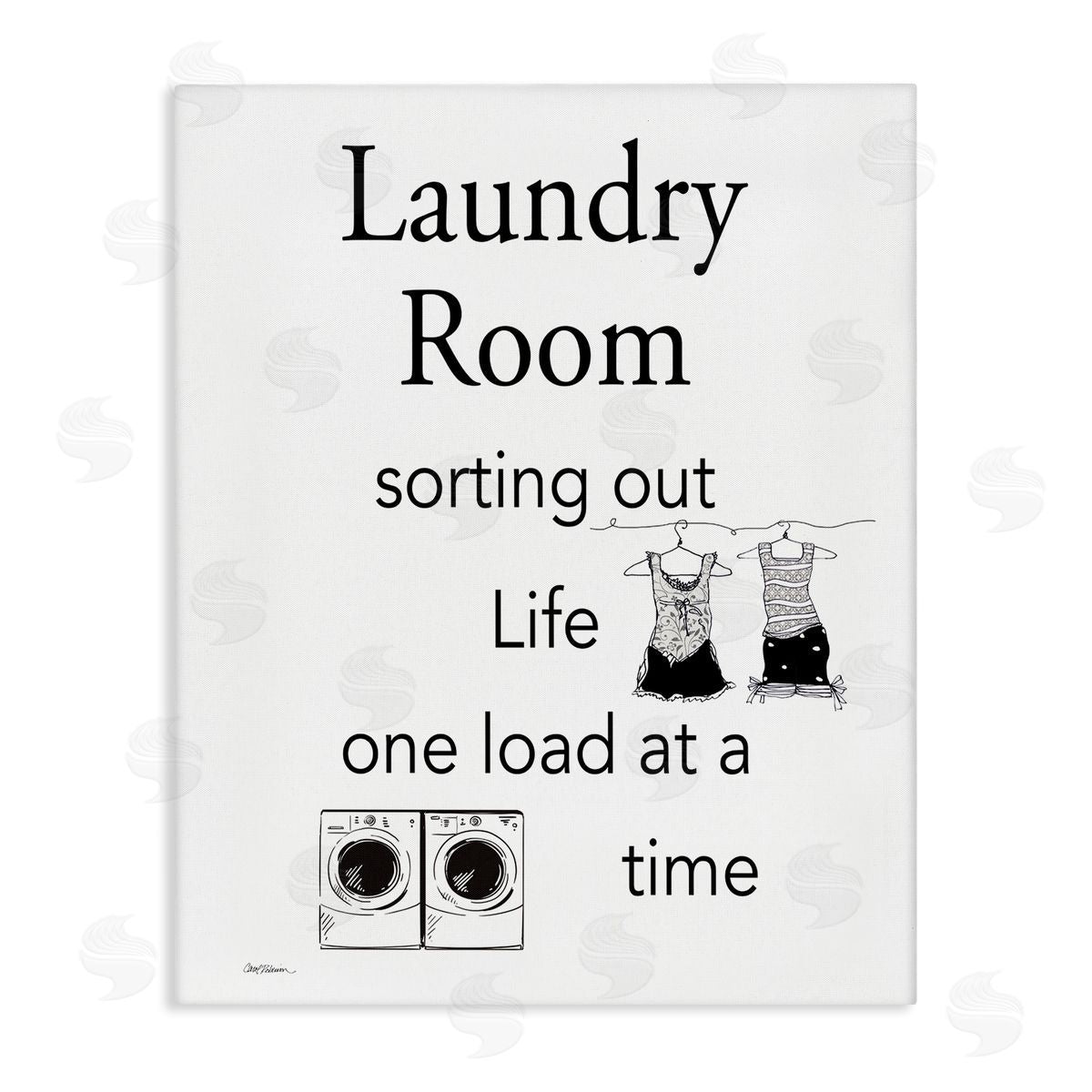Funny Minimal Laundry Phrase Canvas Wall Art, Home Decor by Carol Robinson