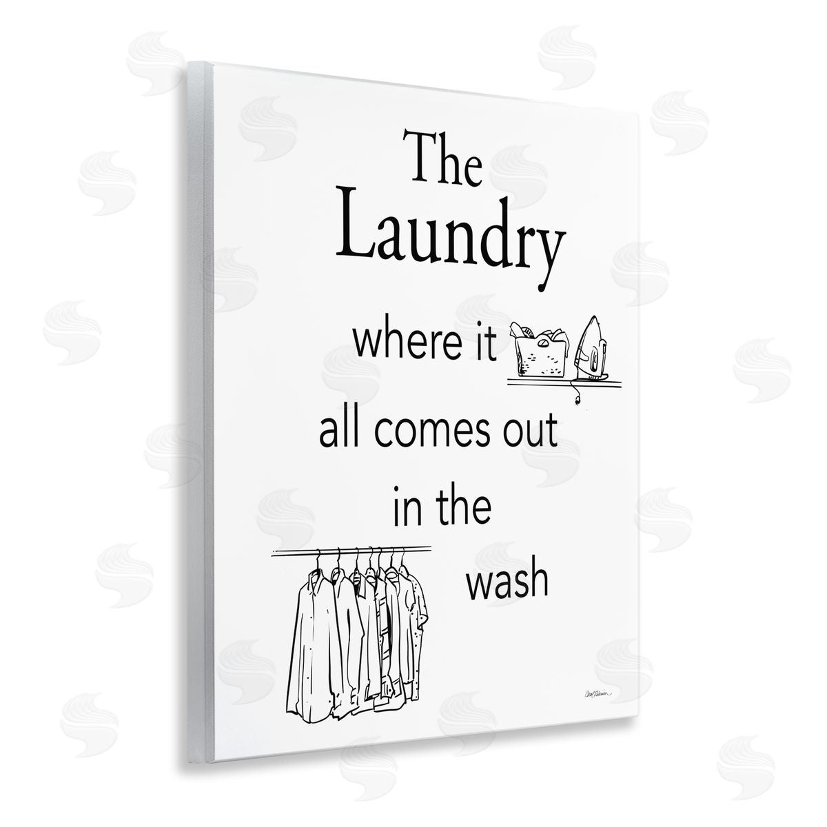 All Comes Out Laundry Wood Plaque Wall Art, Home Decor by Carol Robinson