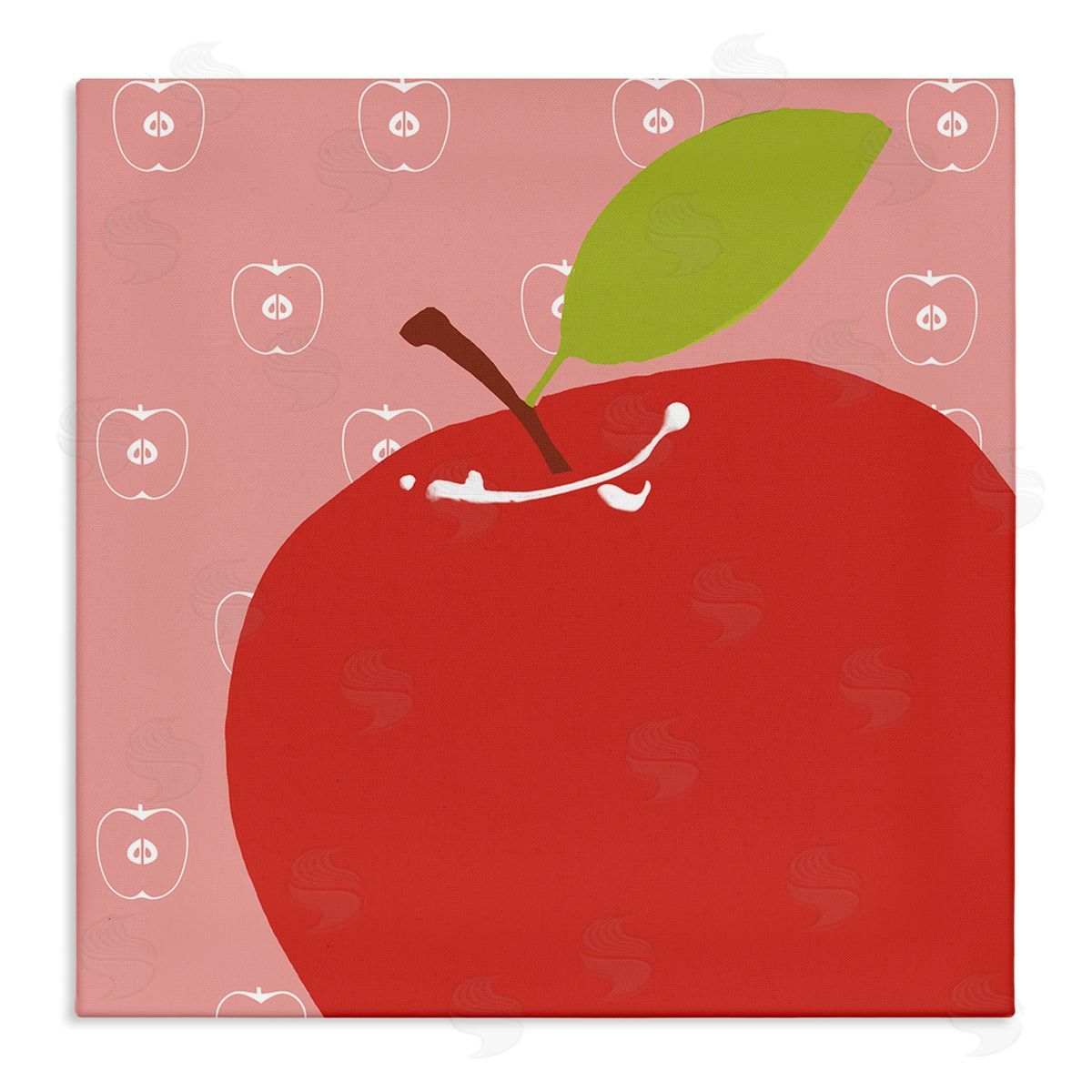 Bright Apple Fruit Canvas Wall Art, Home Decor by Daniela Santiago