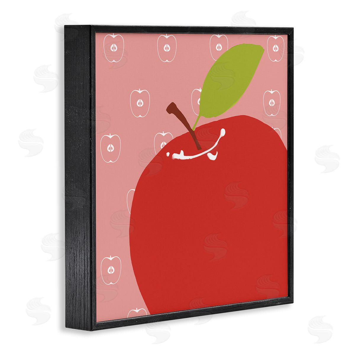 Bright Apple Fruit Black Frame Print Wall Art, Home Decor by Daniela Santiago
