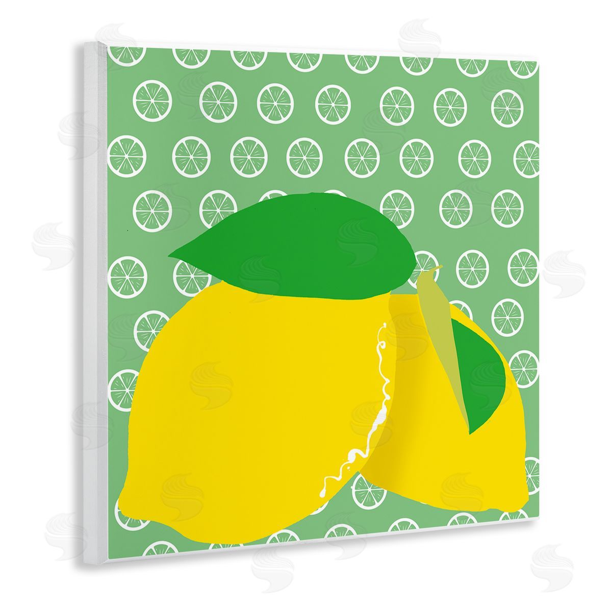 Bright Lemon Fruit Wood Plaque Wall Art, Home Decor by Daniela Santiago
