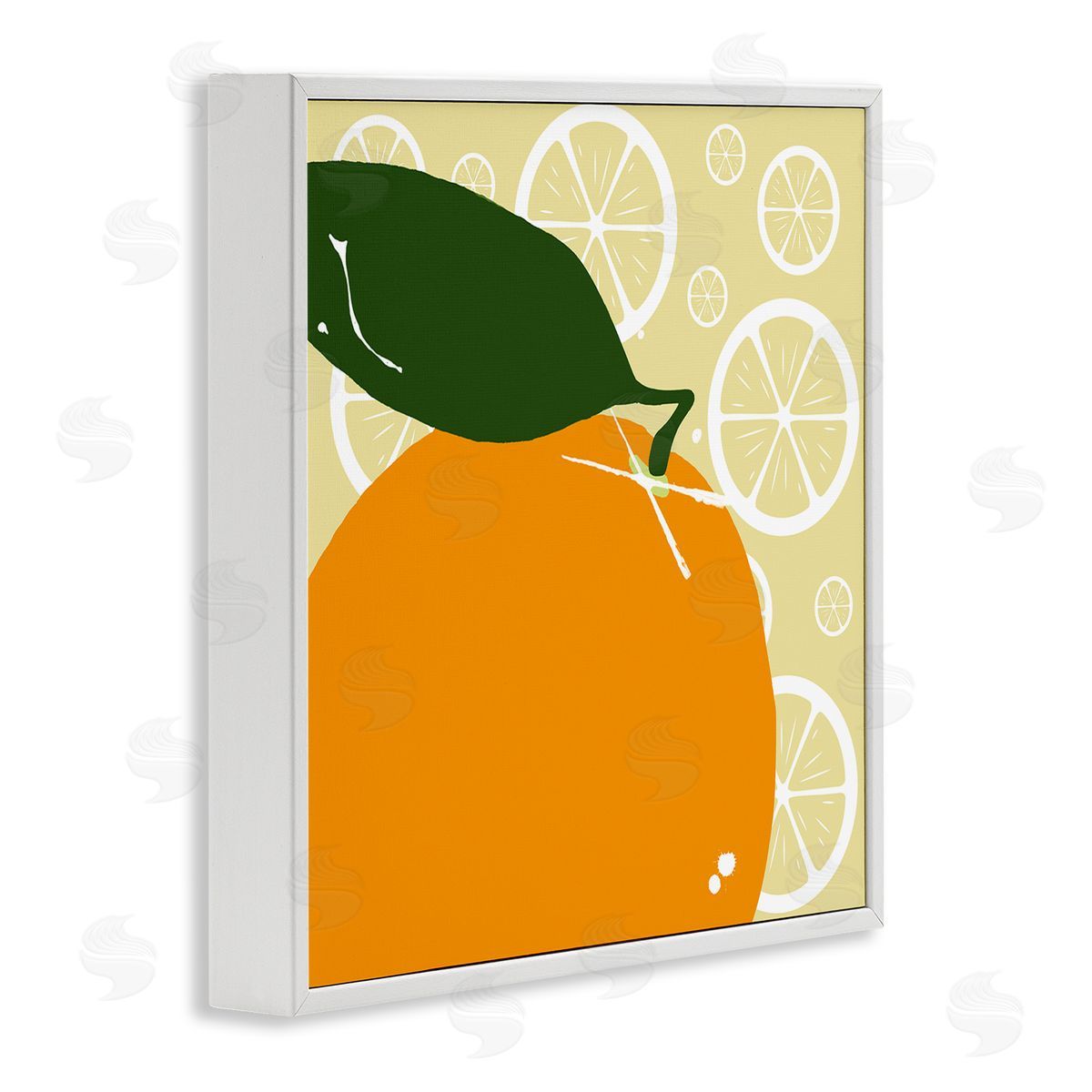 Bright Orange Fruit White Frame Print Wall Art, Home Decor by Daniela Santiago
