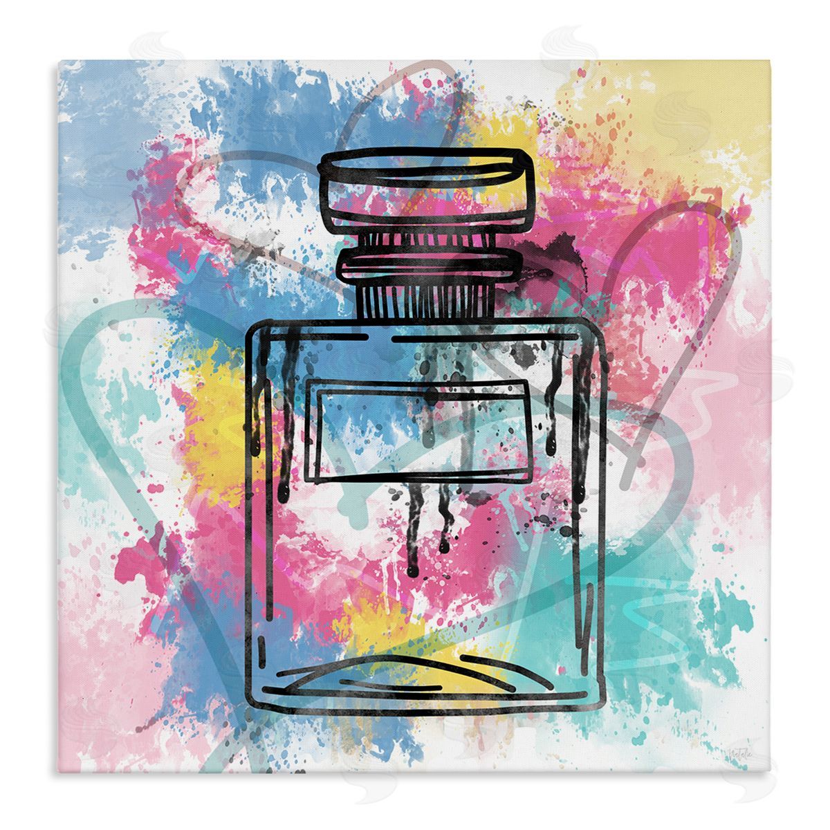 Modern Splash Bottle Canvas Wall Art, Home Decor by Natalie Carpentieri