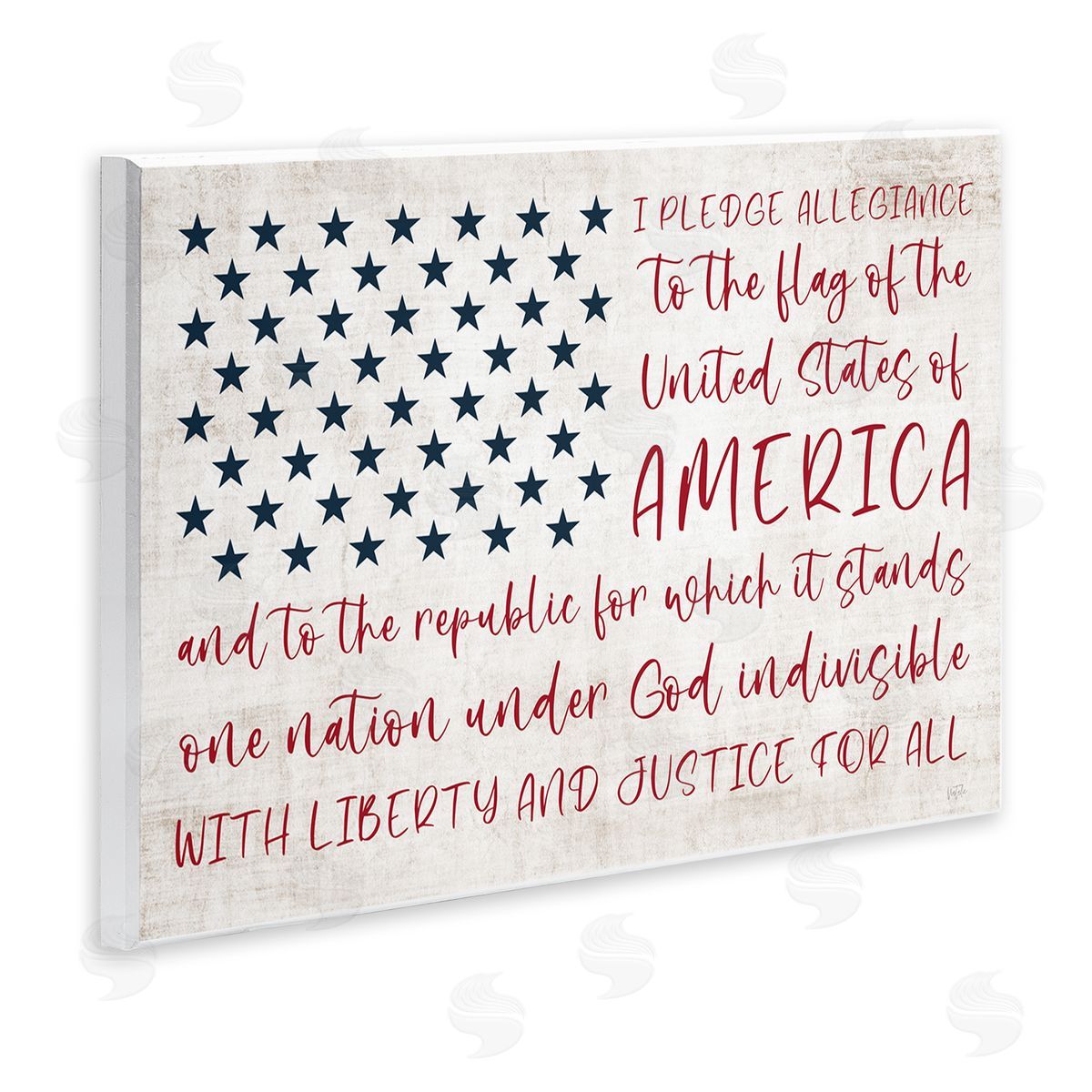 Patriotic Pledge of Allegiance Wood Plaque Wall Art, Home Decor by Natalie Carpentieri