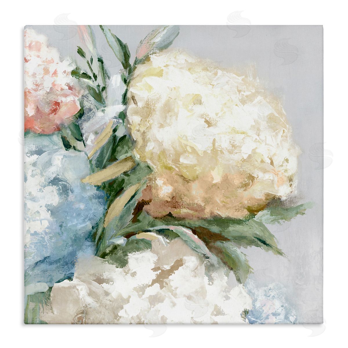 Close Up Hydrangea Blossom Canvas Wall Art, Home Decor by Alex Black