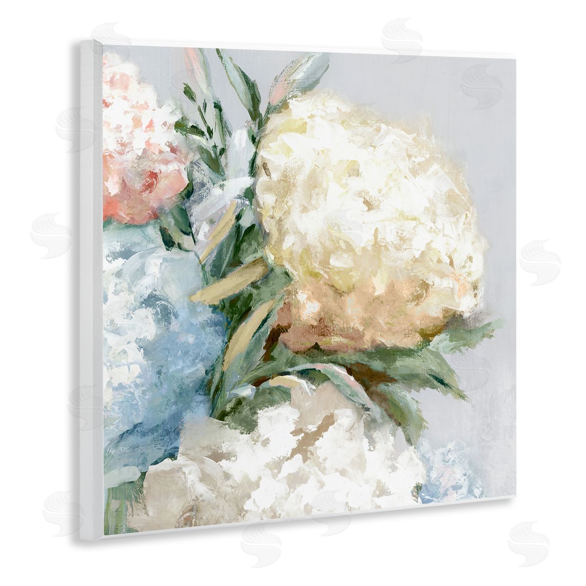 Close Up Hydrangea Blossom Wood Plaque Wall Art, Home Decor by Alex Black