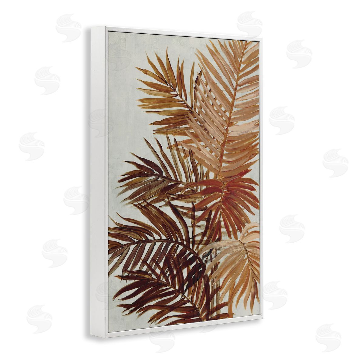 Natural Palm Leaves White Frame Print Wall Art, Home Decor by Jacob Q