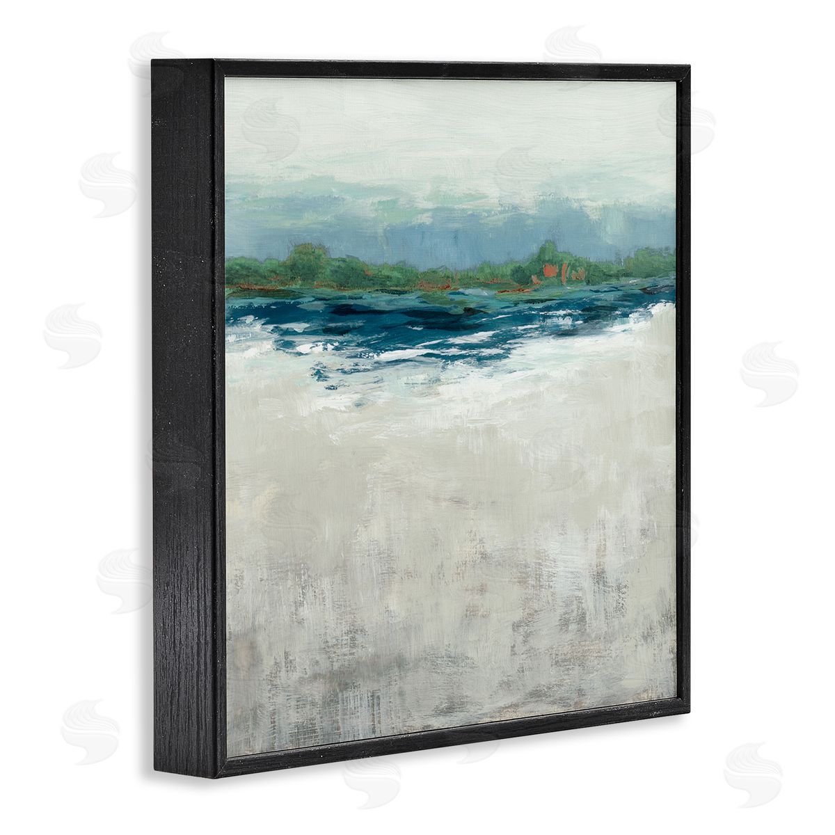 Abstract Gradient Seascape Black Frame Print Wall Art, Home Decor by Jacob Q