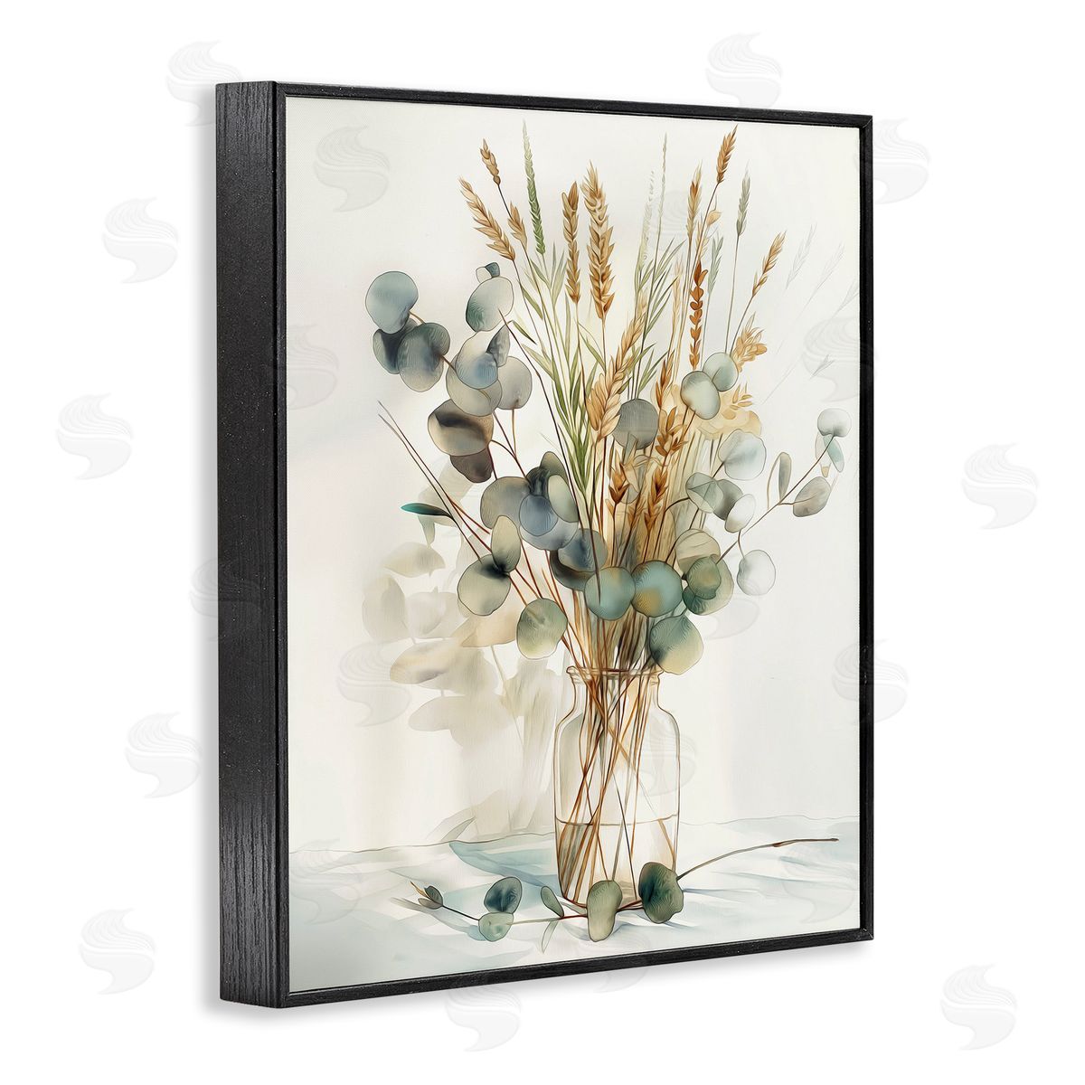 Gathered Eucalyptus Herbs Black Frame Print Wall Art, Home Decor by Steve Hunziker