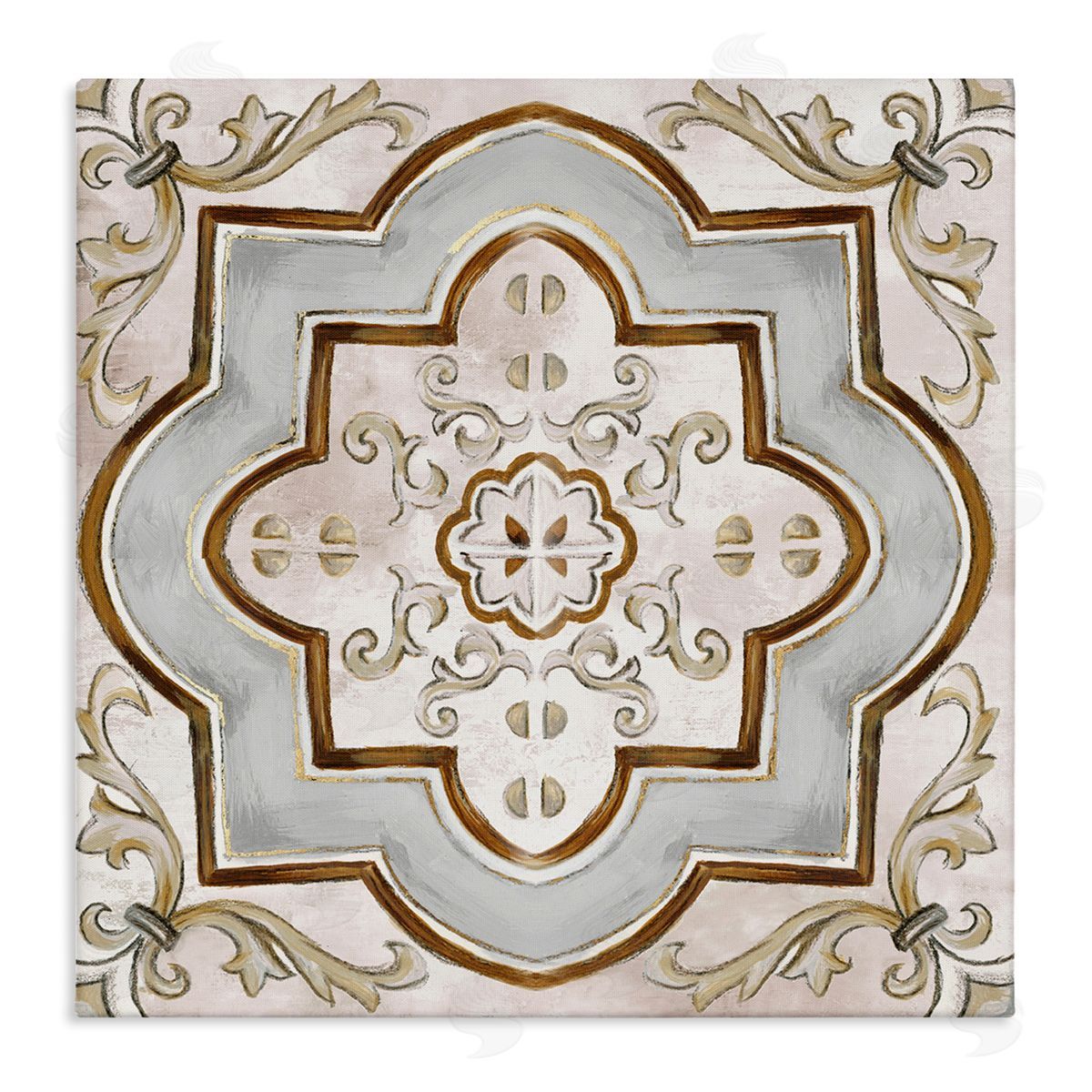 Traditional Symmetrical Tile Canvas Wall Art, Home Decor by Eli Jones