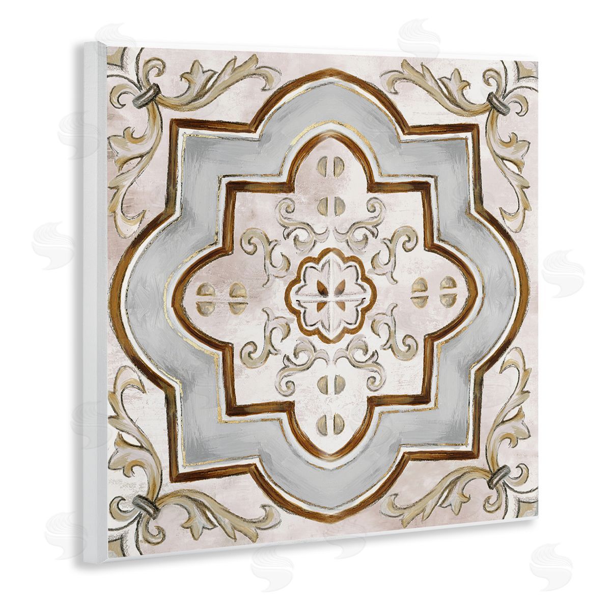 Traditional Symmetrical Tile Wood Plaque Wall Art, Home Decor by Eli Jones