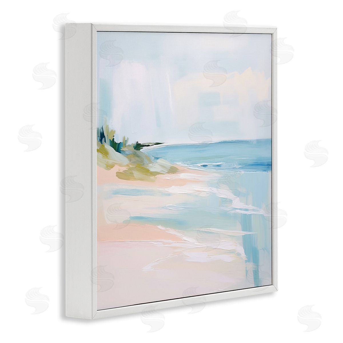 Abstract Beach Edge White Frame Print Wall Art, Home Decor by Irena Orlov