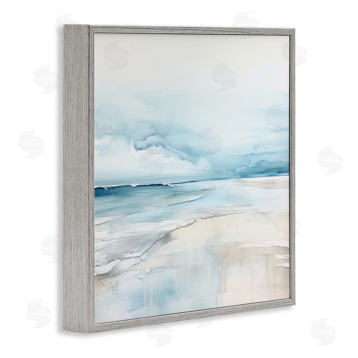 Abstract Modern Shoreline Grey Frame Print Wall Art, Home Decor by Irena Orlov