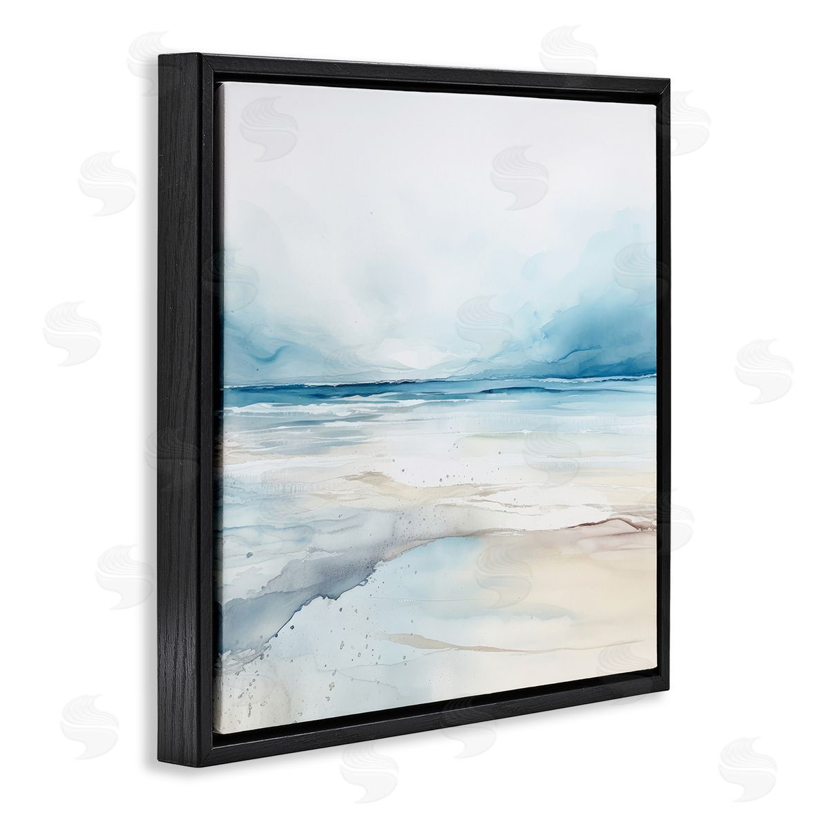 Nautical Scenery Abstract Black Floating Frame Canvas Wall Art, Home Decor by Irena Orlov