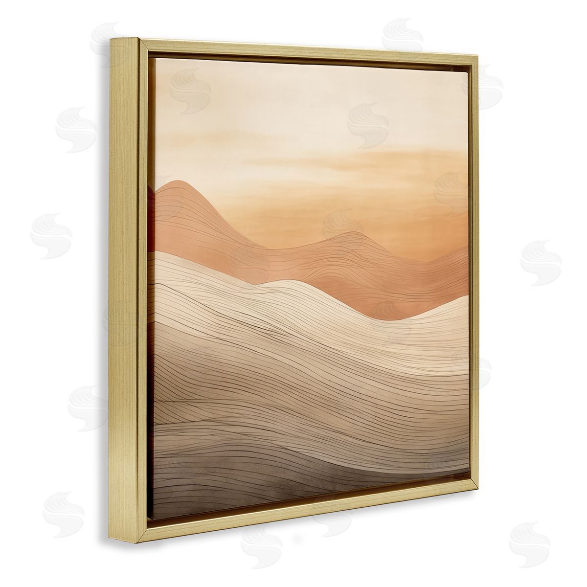 Ombre Desert Dunes Gold Floating Frame Canvas Wall Art, Home Decor by Irena Orlov