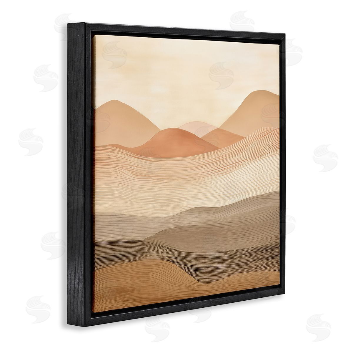Layered Sand Dunes Black Floating Frame Canvas Wall Art, Home Decor by Irena Orlov
