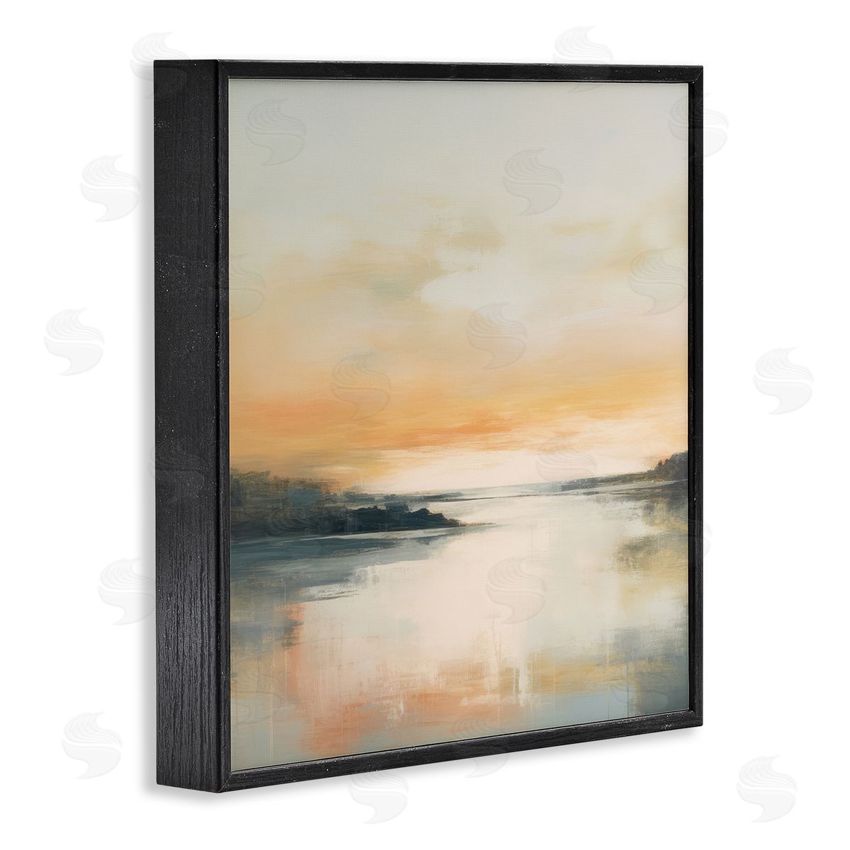 Clear Sunset on Lake Black Frame Print Wall Art, Home Decor by Irena Orlov