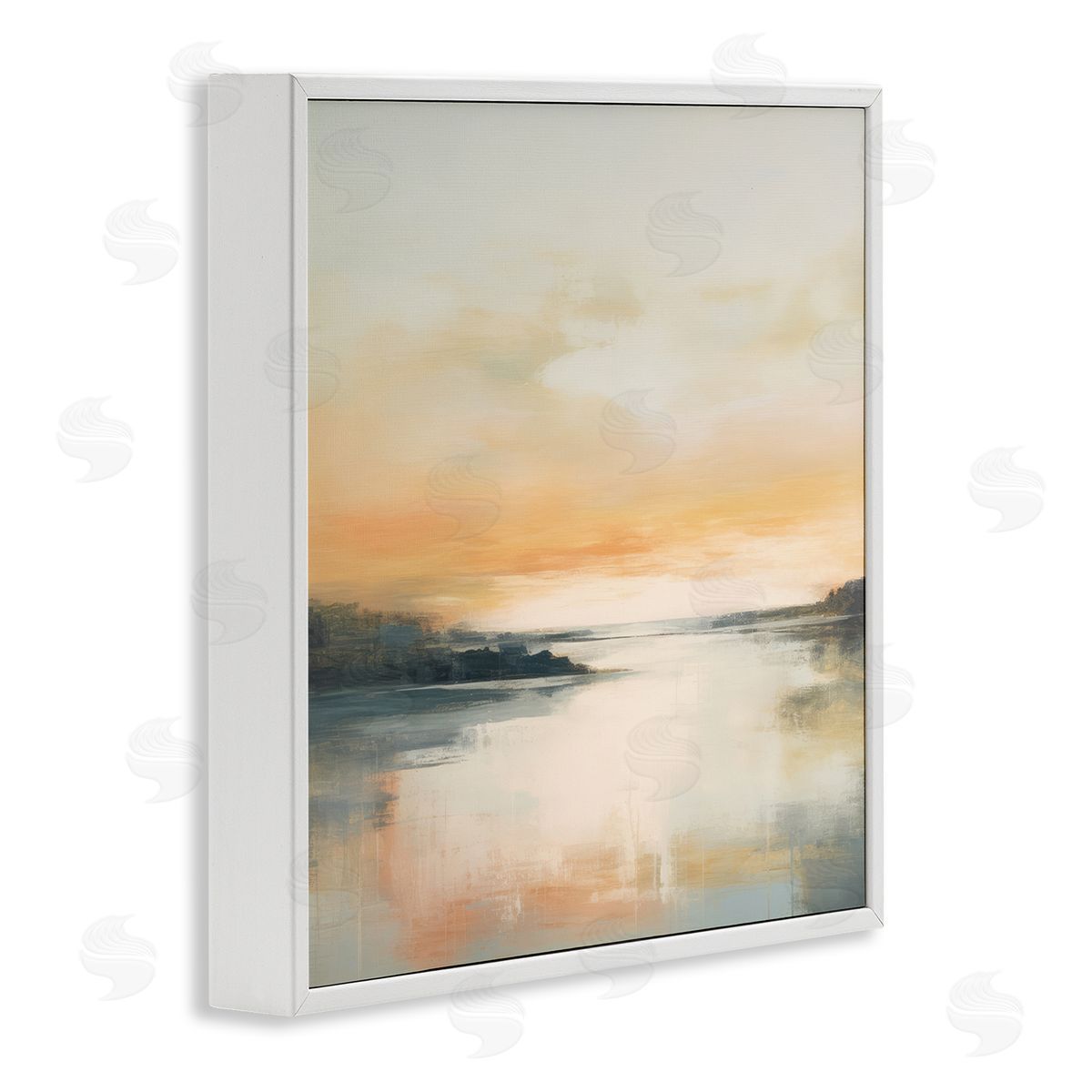 Clear Sunset on Lake White Frame Print Wall Art, Home Decor by Irena Orlov