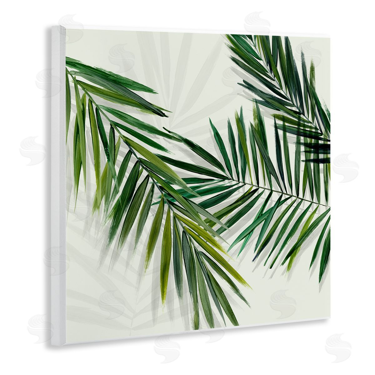 Tropical Palms with Shadows Wood Plaque Wall Art, Home Decor by Hannah Dawson