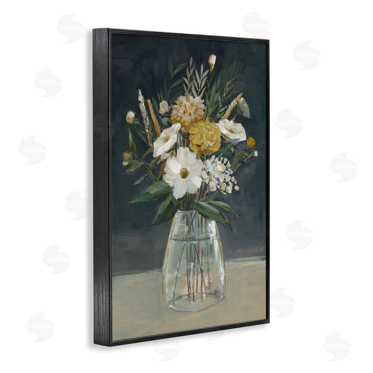 Earthy Blooms Still Life Black Frame Print Wall Art, Home Decor by Hannah Dawson