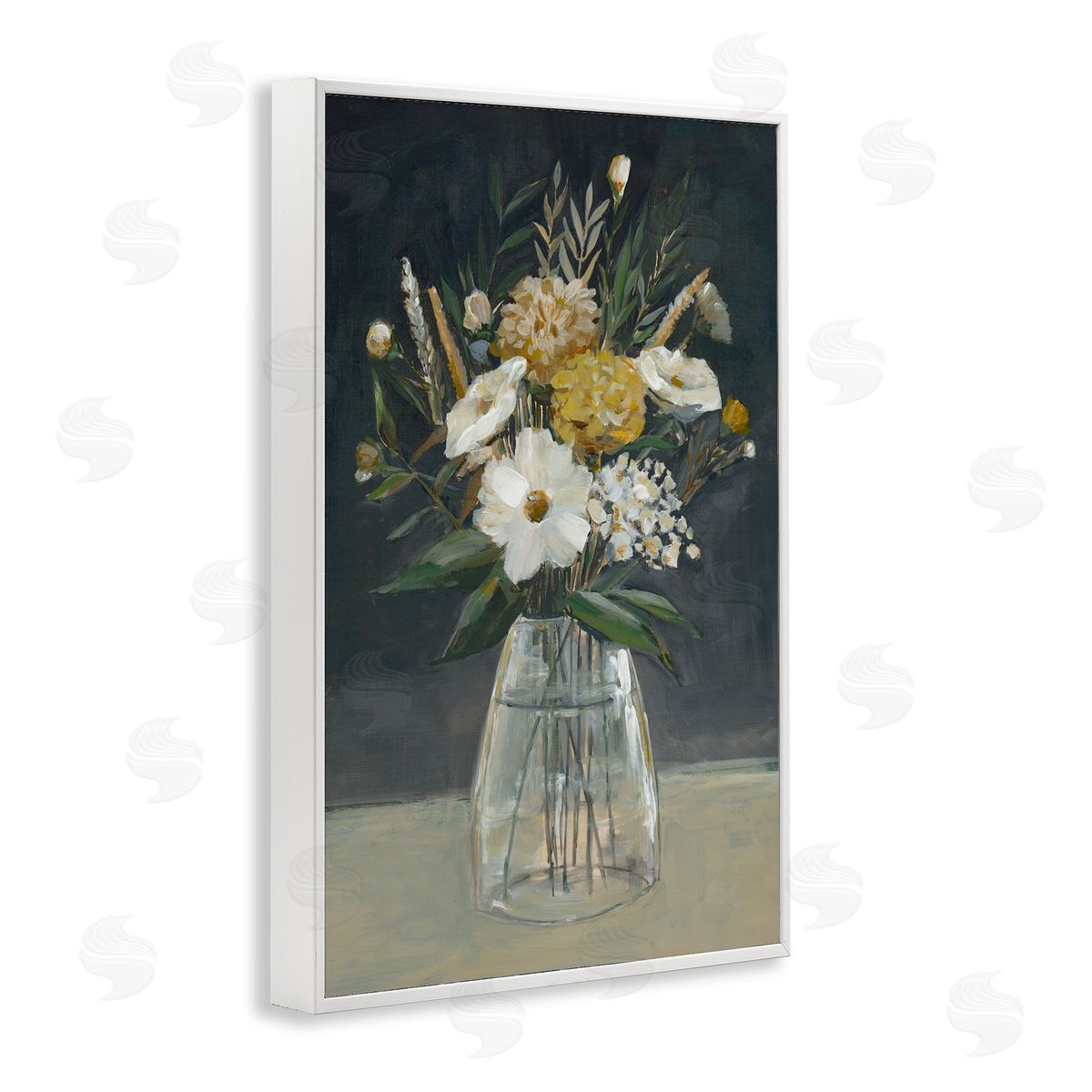 Earthy Blooms Still Life White Frame Print Wall Art, Home Decor by Hannah Dawson