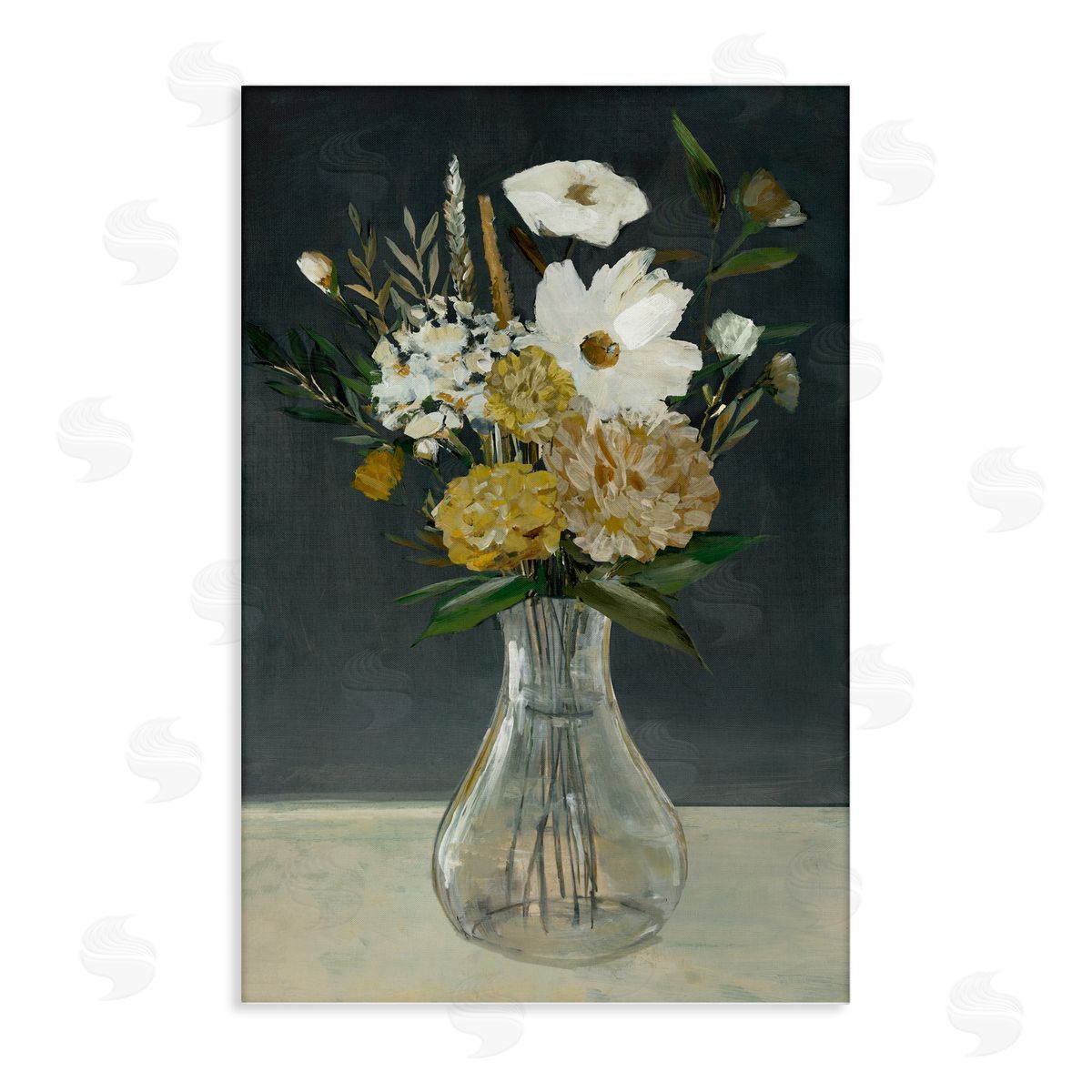 Earthy Floral Vase Canvas Wall Art, Home Decor by Hannah Dawson