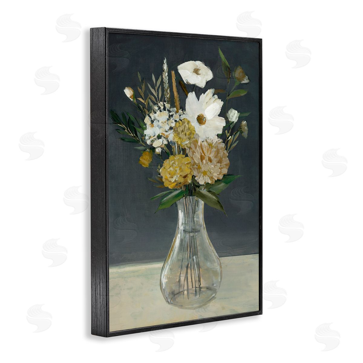 Earthy Floral Vase Black Frame Print Wall Art, Home Decor by Hannah Dawson